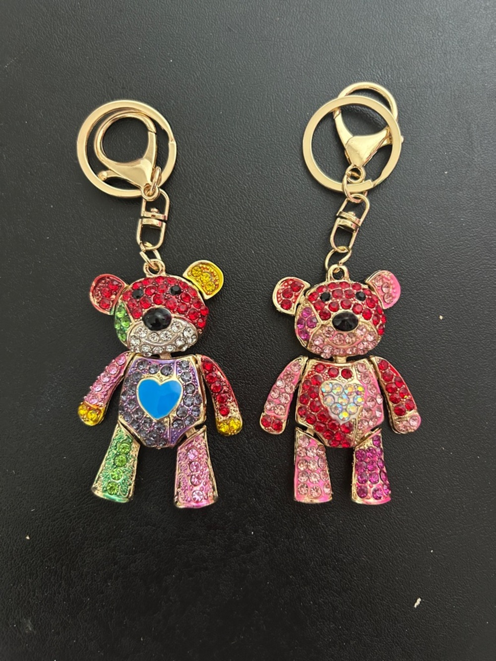 Multicolor Crystal Teddy Bear Keychain